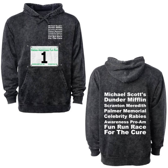 Discover Dunder Mifflin Fun Run Race #1 (Michael Scott) - Paraholix - Double Sided Mineral Wash Hoodies