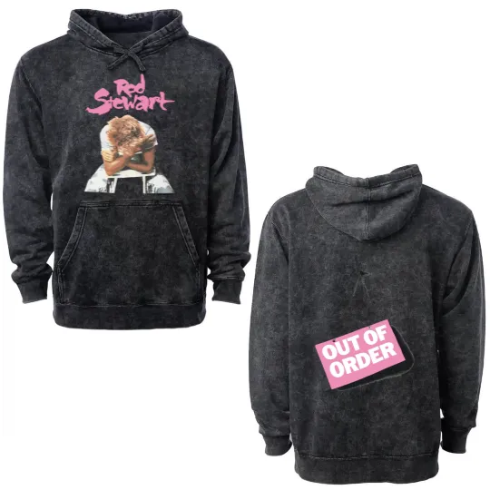 Discover 1986 Rod Stewart Double Sided Mineral Wash Hoodies