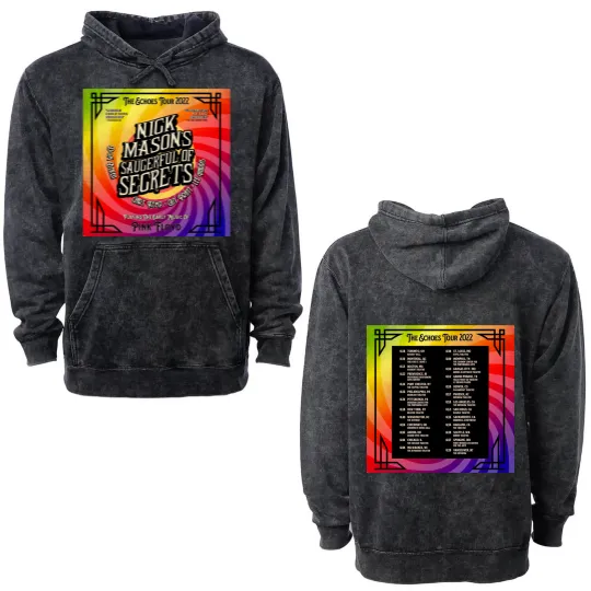 Discover Nick Mason's Saucerful of Secrets Tour 2022 Double Sided Mineral Wash Hoodies