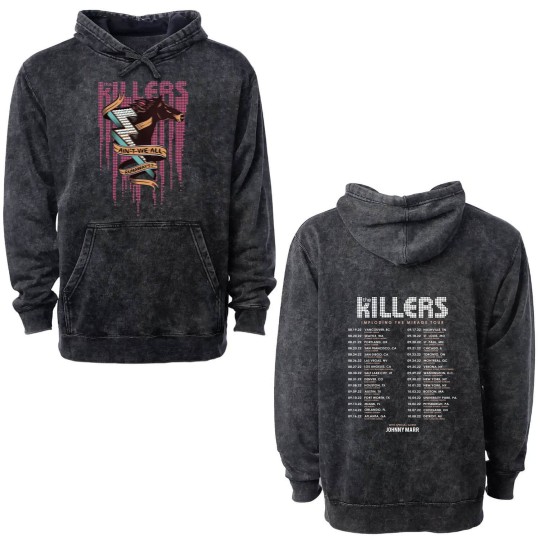 Discover The Killers Tour 2022  Double Sided Double Sided Mineral Wash Hoodies