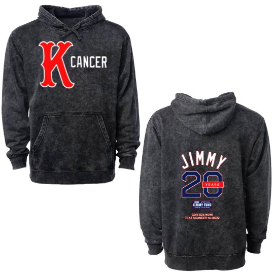 Discover Baseball Boston Red Double Sided Mineral Wash Hoodies, The Jimmy Fund K Cancer Double Sided Mineral Wash Hoodies