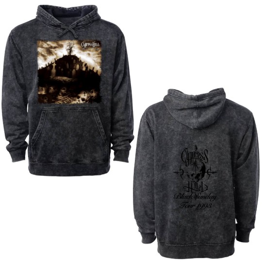Discover Vintage Cypress Hill Black Sunday Double Sided Mineral Wash Hoodies