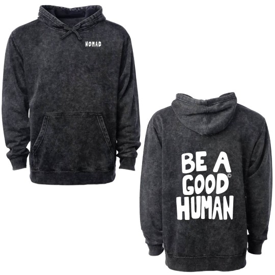 Discover Be A Good Human Double Sided Mineral Wash Hoodies, Jimin Orange Double Sided Mineral Wash Hoodies
