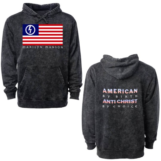 Discover True Vintage VTG 90s Marilyn Manson American Antichrist Double Sided Mineral Wash Hoodies