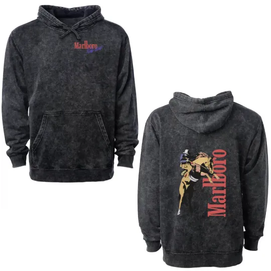Discover Vintage Marlboro Cowboy Wild West Double Sided Mineral Wash Hoodies, Country Music, Cowboy Killer.