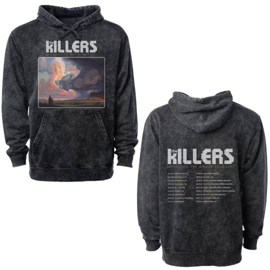 Discover The Killers Double Sided Mineral Wash Hoodies, The Killers 2023 Imploding The Mirage Concert Tour Men Double Sided Mineral Wash Hoodies