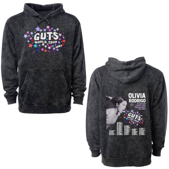 Discover GUTS World Tour Olivia Rodrigo Double Sided Mineral Wash Hoodies