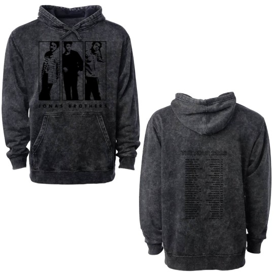Discover The Tour Double Sided Mineral Wash Hoodies, Jonas Brothers Merch, Jonas Brothers Tour