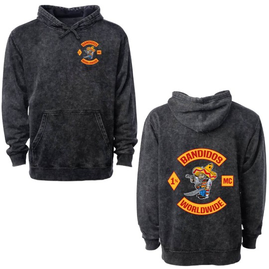 Discover Bes t Day da New Bandidos MC Motorcycle SYLB Double Sided Mineral Wash Hoodies