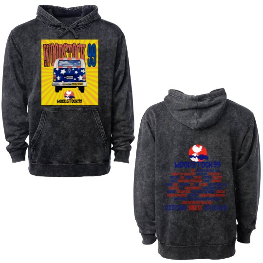 Discover Vintage Woodstock 99 Double Sided Mineral Wash Hoodies, Vintage Woodstock 1999 Double Sided Mineral Wash Hoodies, Woodstock 99 Double Sided Mineral Wash Hoodies, Music Festival Double Sided Mineral Wash Hoodies