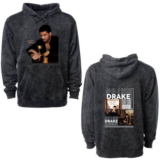 Discover Vintage Drake Rap Double Sided Mineral Wash Hoodies, Drake Take Care Double Sided Mineral Wash Hoodies, Drake Double Sided Mineral Wash Hoodies, Drake Rapper