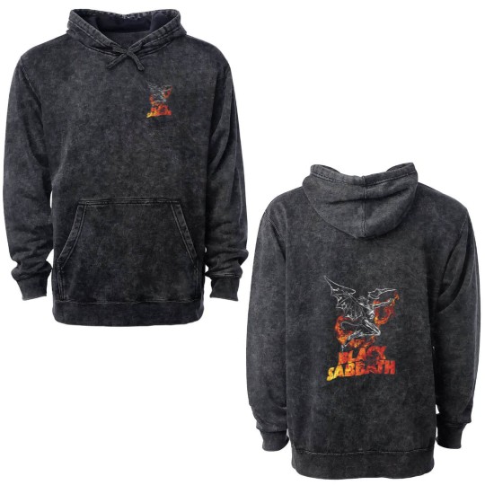 Discover Black Sabbath Band Double Sided Mineral Wash Hoodies, Ozzy Osbourne, Black Sabbath Heavy Metal Double Sided Mineral Wash Hoodies