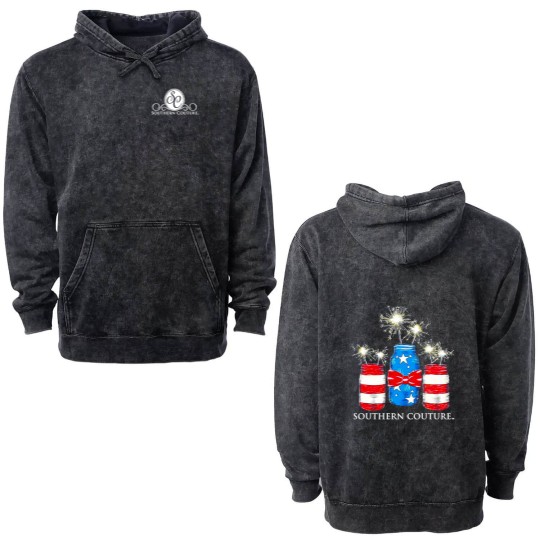 Discover Southern Couture SC Classic Mason Jar Sparklers Womens Classic Fit Double Sided Mineral Wash Hoodies - Navy