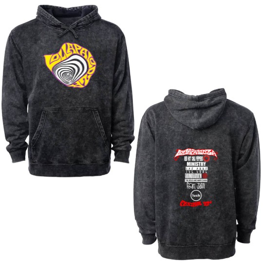 Discover Lollapalooza 1992 Concert Tour Double Sided Double Sided Mineral Wash Hoodies