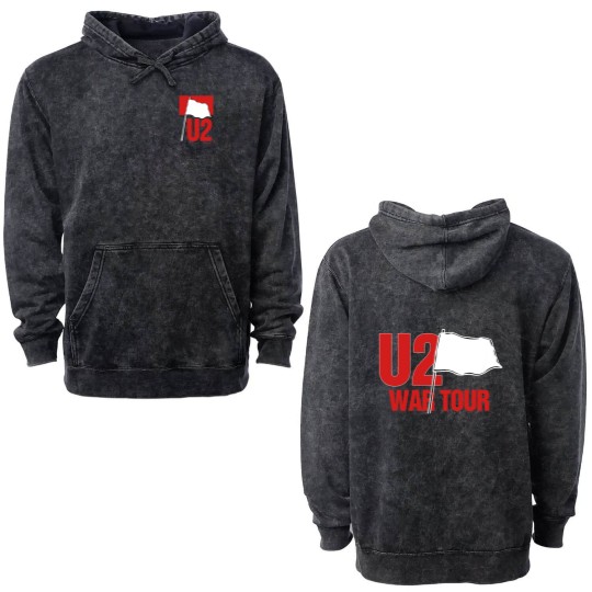 Discover Vintage The U2 Tour Music Band Double Sided Mineral Wash Hoodies