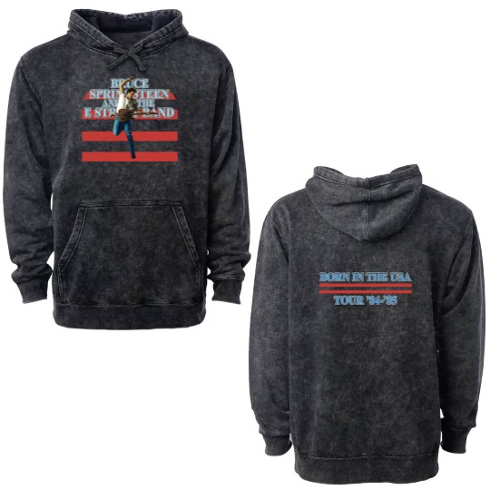 Discover Bruce Springsteen Double Sided Mineral Wash Hoodies, Bruce Springsteen, Springsteen Concert