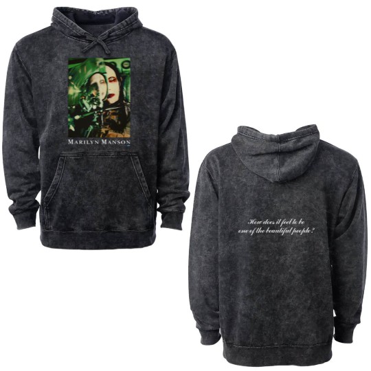 Discover MARILYN MANSON 1997 Double Sided Mineral Wash Hoodies How Does It Feel To Be One Of The Beautiful Gift