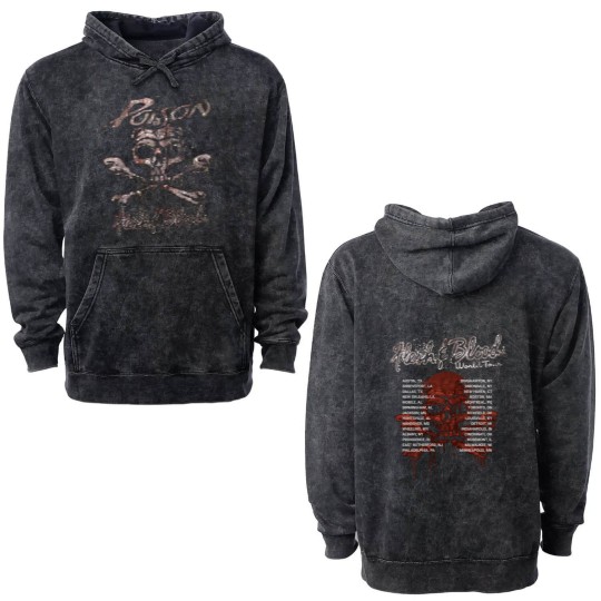 Discover Poison Flesh & Blood World Tour Double Sided Mineral Wash Hoodies