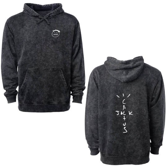 Discover Music Rapper Cactus Jack Graphic Cotton Double Sided Mineral Wash Hoodies