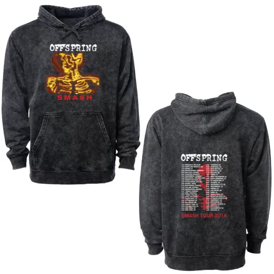Discover The Offspring Smash Tour 2014 Short-Sleeve Double Sided Mineral Wash Hoodies