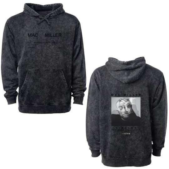 Discover Vintage macmiller Album Double Sided Mineral Wash Hoodies, Vintage Rap Double Sided Mineral Wash Hoodies, Mac Self Care Double Sided Mineral Wash Hoodies