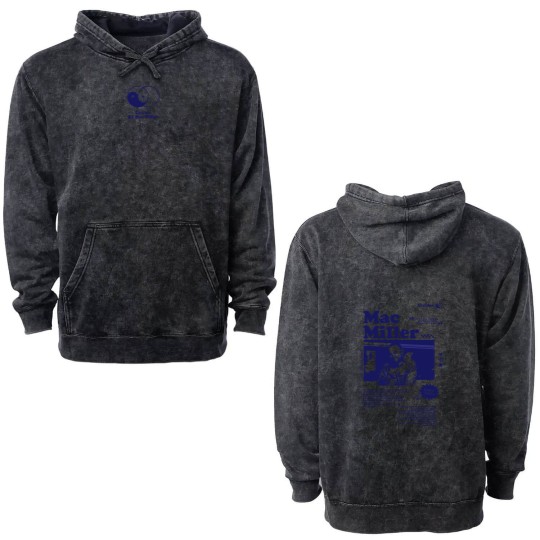 Discover macmiller Circles Double Sided Mineral Wash Hoodies, macmiller Merch For Fans, Vintage Style Unisex Double Sided Mineral Wash Hoodies