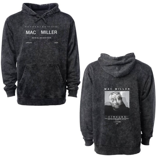 Discover Vintage macmiller Album Double Sided Mineral Wash Hoodies, Vintage Rap Double Sided Mineral Wash Hoodies, Mac Self Care Double Sided Mineral Wash Hoodies