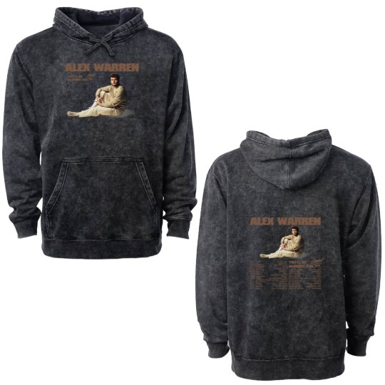 Discover Alex Warren You'll Be Alright, Kid Tour 2024 Shir Double Sided Mineral Wash Hoodies