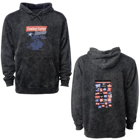 Discover Beyonce Cowboy Carter  Color Double Sided Mineral Wash Hoodies