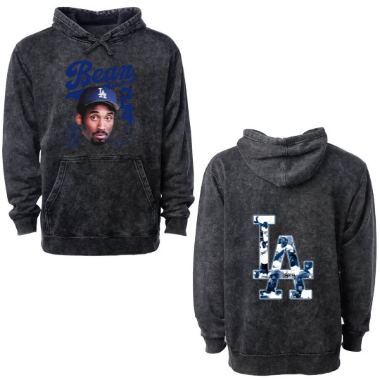 Discover Kobe "BEAN" Double Sided Double Sided Mineral Wash Hoodies, Kobe Los Angeles