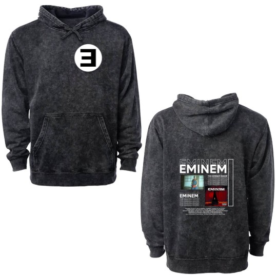 Discover Eminem The Marshall Mathers LP Graphic Double Sided Mineral Wash Hoodies Men Women