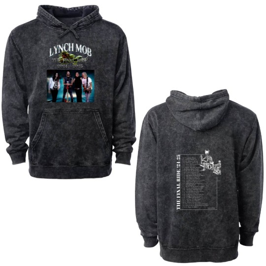 Discover Lynch Mob the final ride 2024 2025 Tour Date Double Sided Mineral Wash Hoodies Double Sides