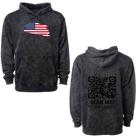 Discover Trump Qr Double Sided Mineral Wash Hoodies, Viral Trump Dance Ymca Qr Code