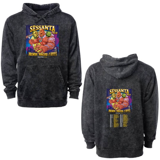 Discover A PERFECT CIRCLE And PRIMUS And PUSCIFER Sessanta V2.0 Tour 2025 Fan Gifts Double Sided Mineral Wash Hoodies