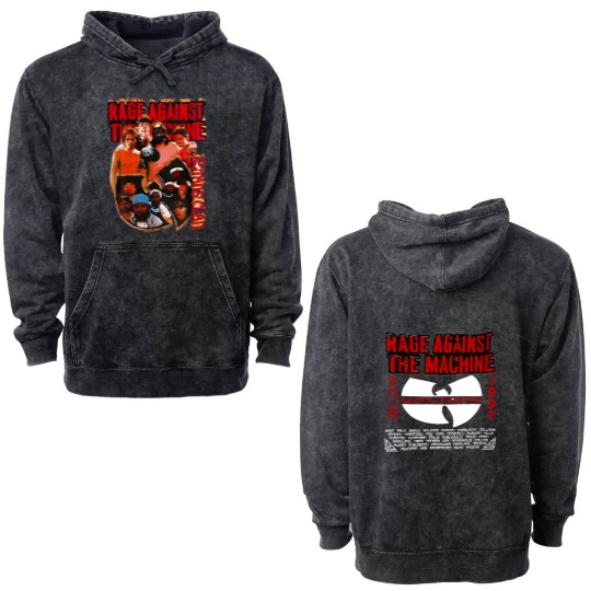 Discover VTG 1997 Tang Tour Rage Against Double Sided Mineral Wash Hoodies