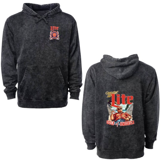 Discover Donald Trump/Miller Lite Gulf of America Comfort Colors Double Sided Mineral Wash Hoodies