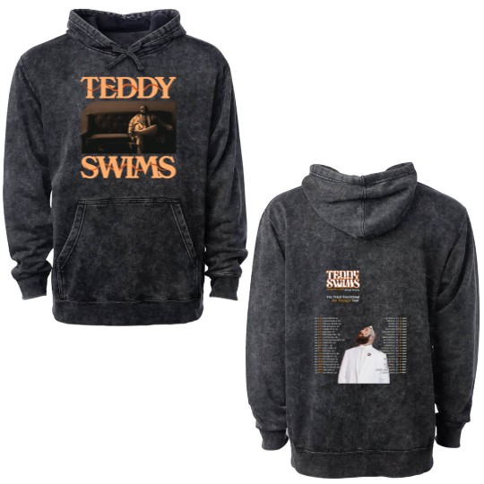 Discover Teddy Swims Tour 2025 Double Sided Mineral Wash Hoodies, Teddy Swims 2025 Concert Double Sided Mineral Wash Hoodies