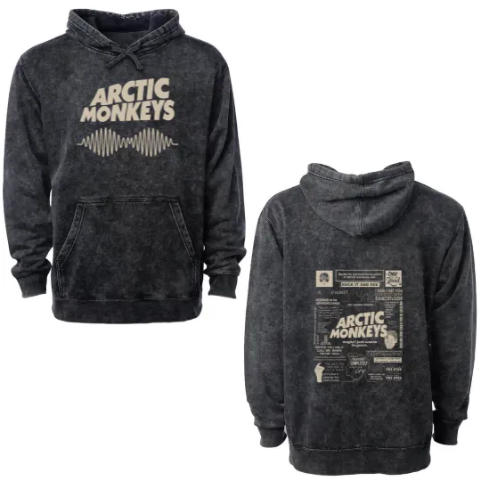 Discover Arctic Monkeys Music Album Graphic Double Sided Mineral Wash Hoodies