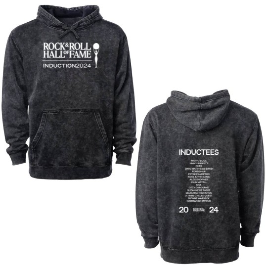 Discover Rock And Roll Hall Of Fame Introduction 2024 Line Up Unisex Double Sided Mineral Wash Hoodies