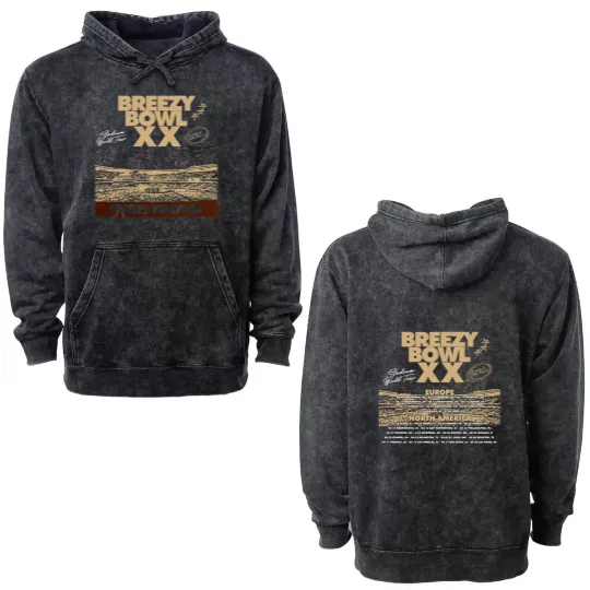 Discover Breezy Bowl XX Tour 2025 2 Sides Print Double Sided Mineral Wash Hoodies, Comfort Colors 2025
