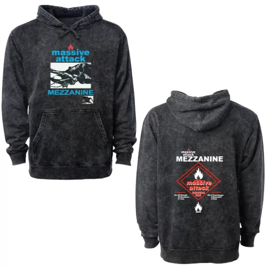 Discover MASSIVE ATTACK MEZZANINE European Tour Double Sided Mineral Wash Hoodies