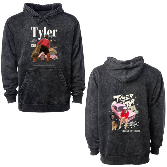 Discover Vintage Tyler the Creator Double Sided Mineral Wash Hoodies, The Creator Rapper Hip Hop Double Sided Mineral Wash Hoodies Double Sided Mineral Wash Hoodies