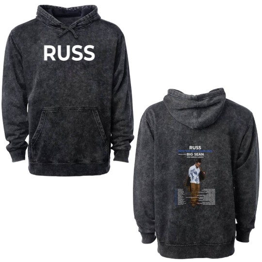 Discover Russ Into The Wild Tour 2025 Merch Double Sided Mineral Wash Hoodies