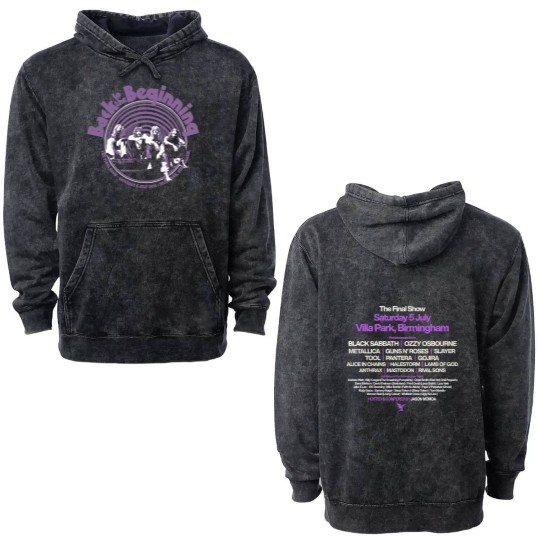 Discover Black Sabbath x Ozzy Final Show 2025 Villa Park Double Sided Mineral Wash Hoodies Two Sided Double Sided Mineral Wash Hoodies