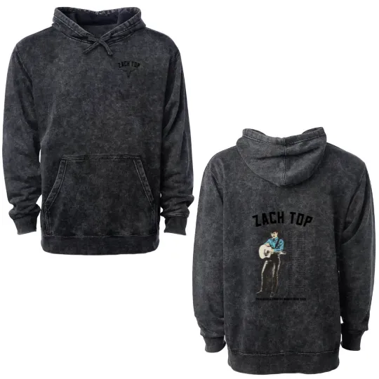 Discover Zach Top 2025 Natural Tour Double Sided Mineral Wash Hoodies Double Sided Double Sided Mineral Wash Hoodies All Size