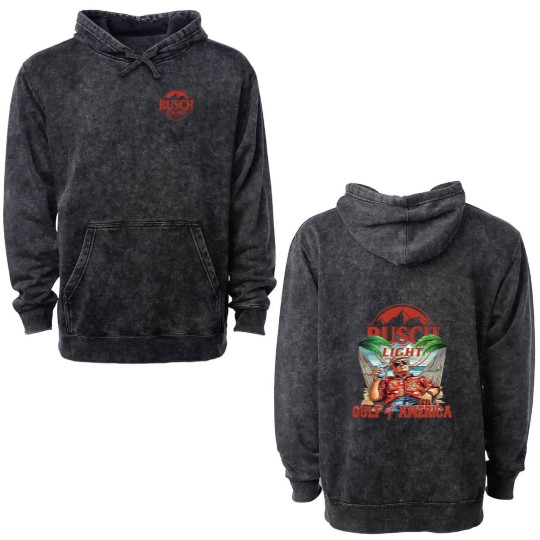 Discover Gulf Of America Beer Double Sided Mineral Wash Hoodies Vintage Trump BuschLight Double Sided Mineral Wash Hoodies