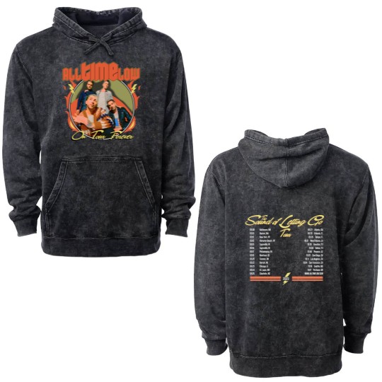 Discover All Time Low The Sound of Letting Go Tour Double Sided Mineral Wash Hoodies