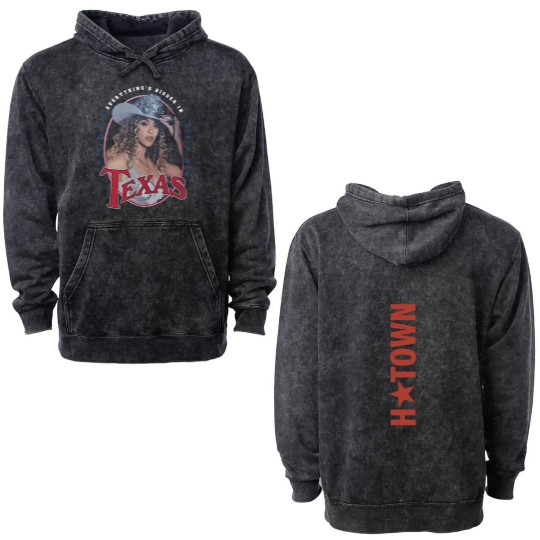 Discover Beyonce H-Town Texa Tour Double Sided Mineral Wash Hoodies Featuring Cowboy Houston 2025