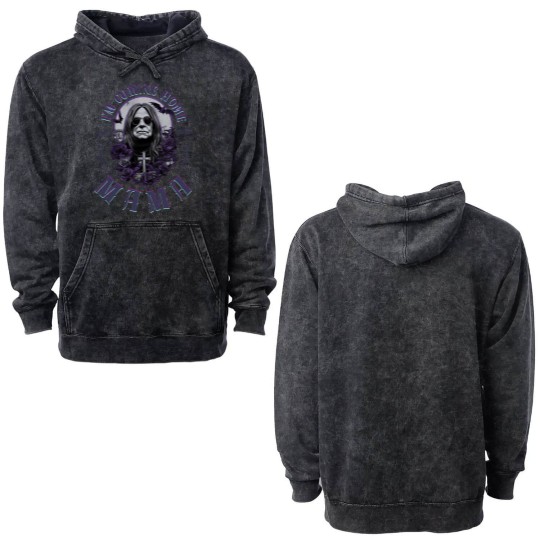 Discover Ozzy Osbourne 2025 Mama, I'm Coming Home Ozzy Osbourne Double Sided Mineral Wash Hoodies, Black Sabbath