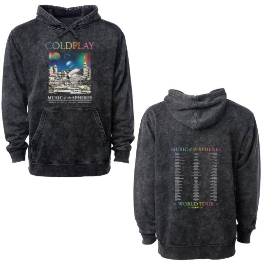 Discover New BAND Coldplay 2025 Double Sided Mineral Wash Hoodies MEN Double Sided Mineral Wash Hoodies